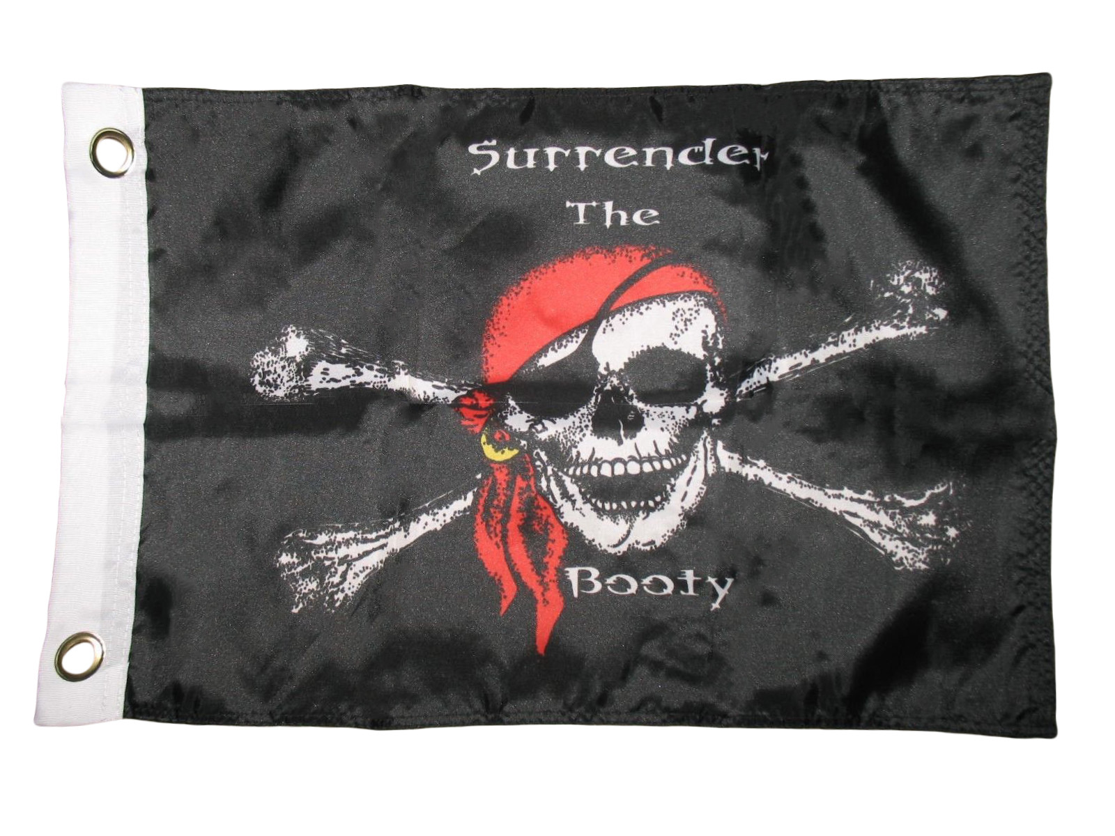 12×18 12″x18″ Jolly Roger Pirate SURRENDER THE BOOTY Boat Boating Flag Grommets