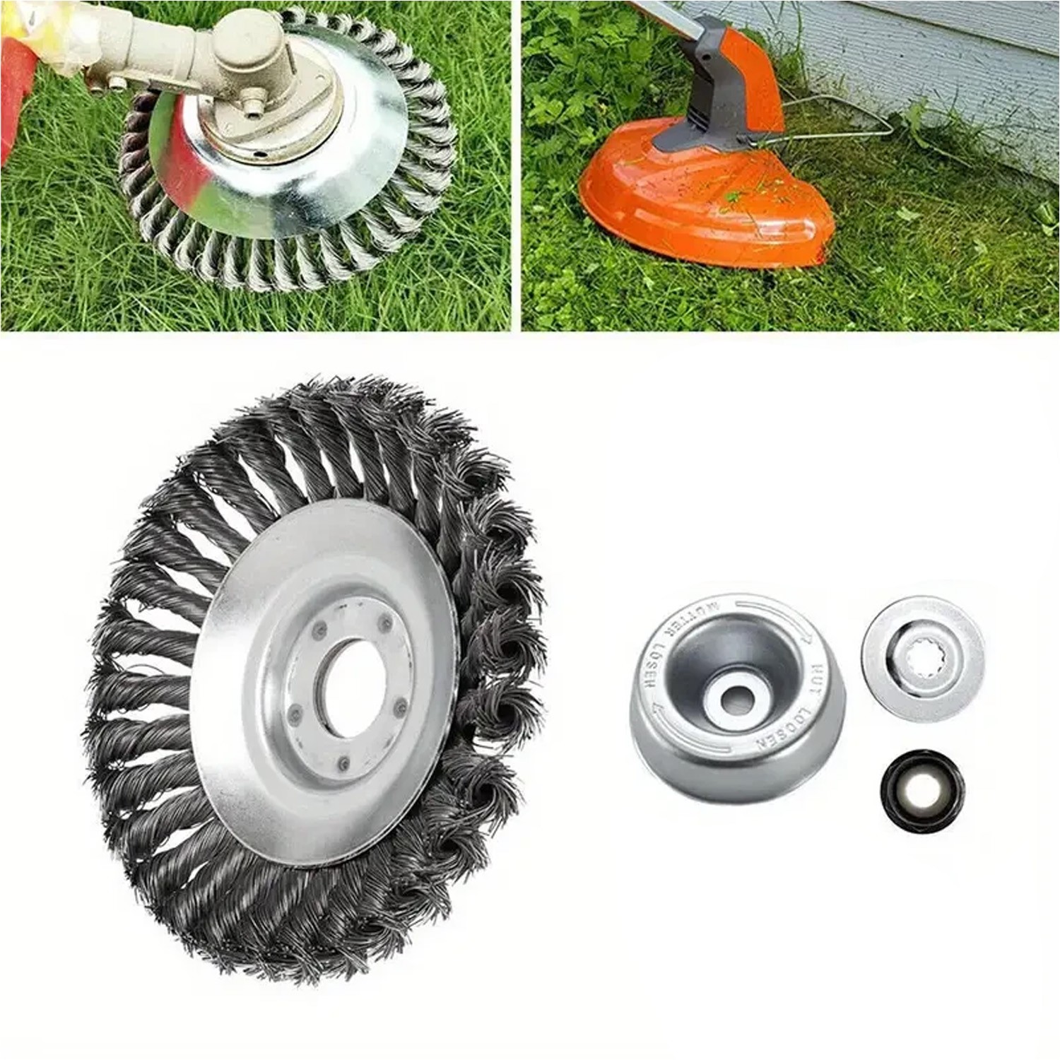 8″ Steel Wire Wheel Brush Grass Cutter Weed Eater Trimmer Head Garden Cleaning