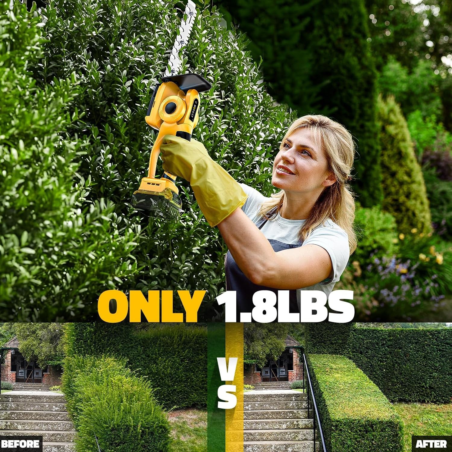 12-Inch Cordless String Trimmer /Hedge Trimmer Combo Kit For Dewalt 20V Battery