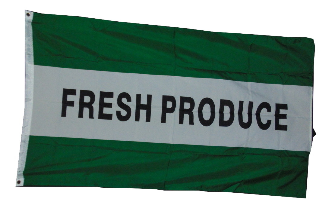 Fresh Produce Flag 3×5 Green White Polyester Banner Store Farm Market