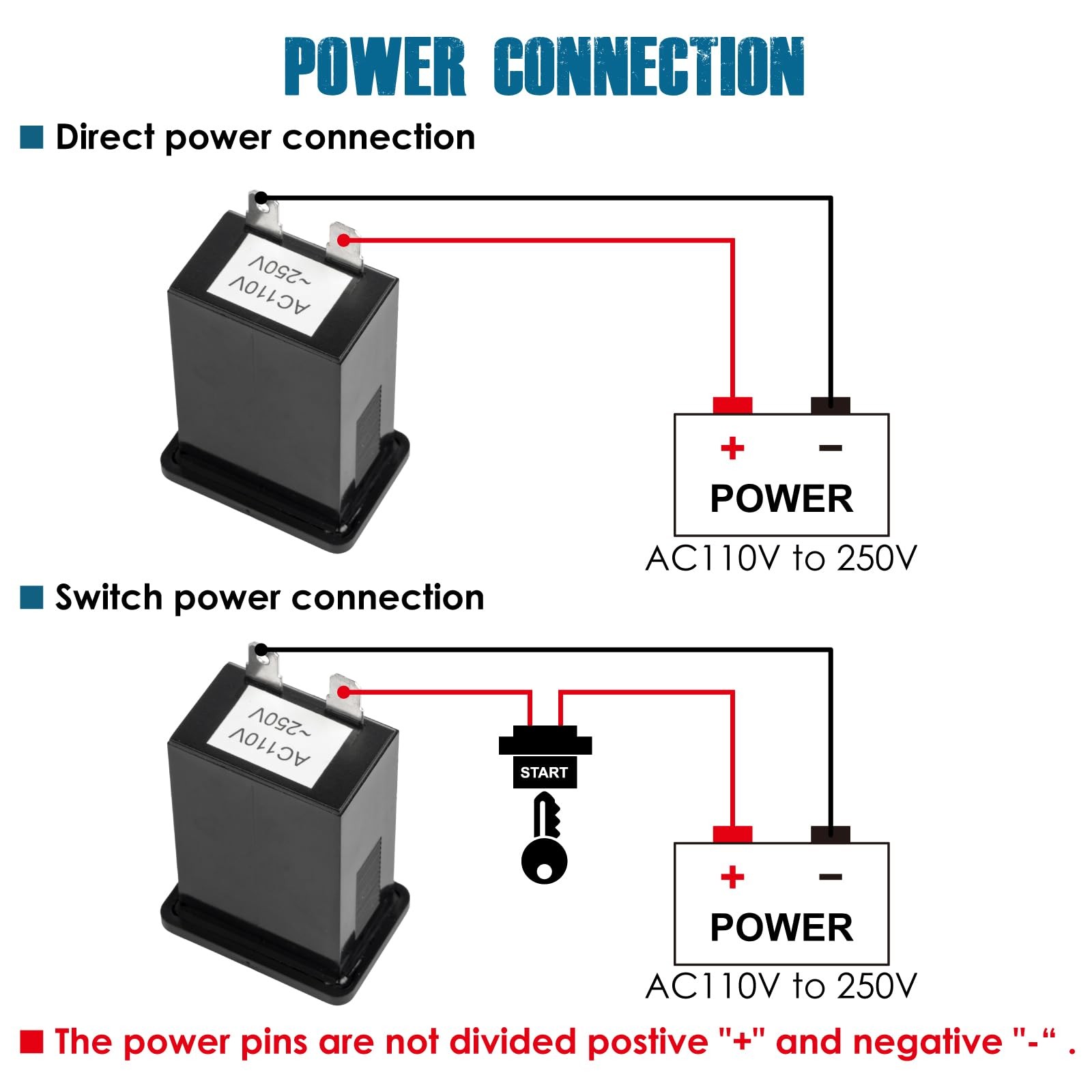 Mechanical Hour Meter for Maintenance,Volt.AC110V to 250V for Lawn Mower Compres