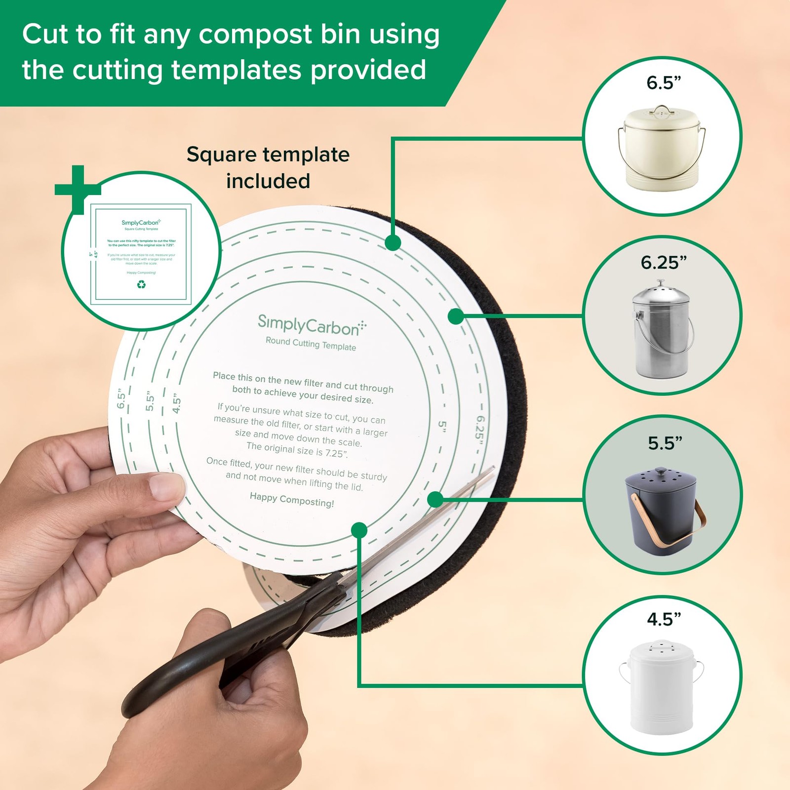 2 Years Supply Extra Thick Filters for Kitchen Compost Bins Longer Lasting