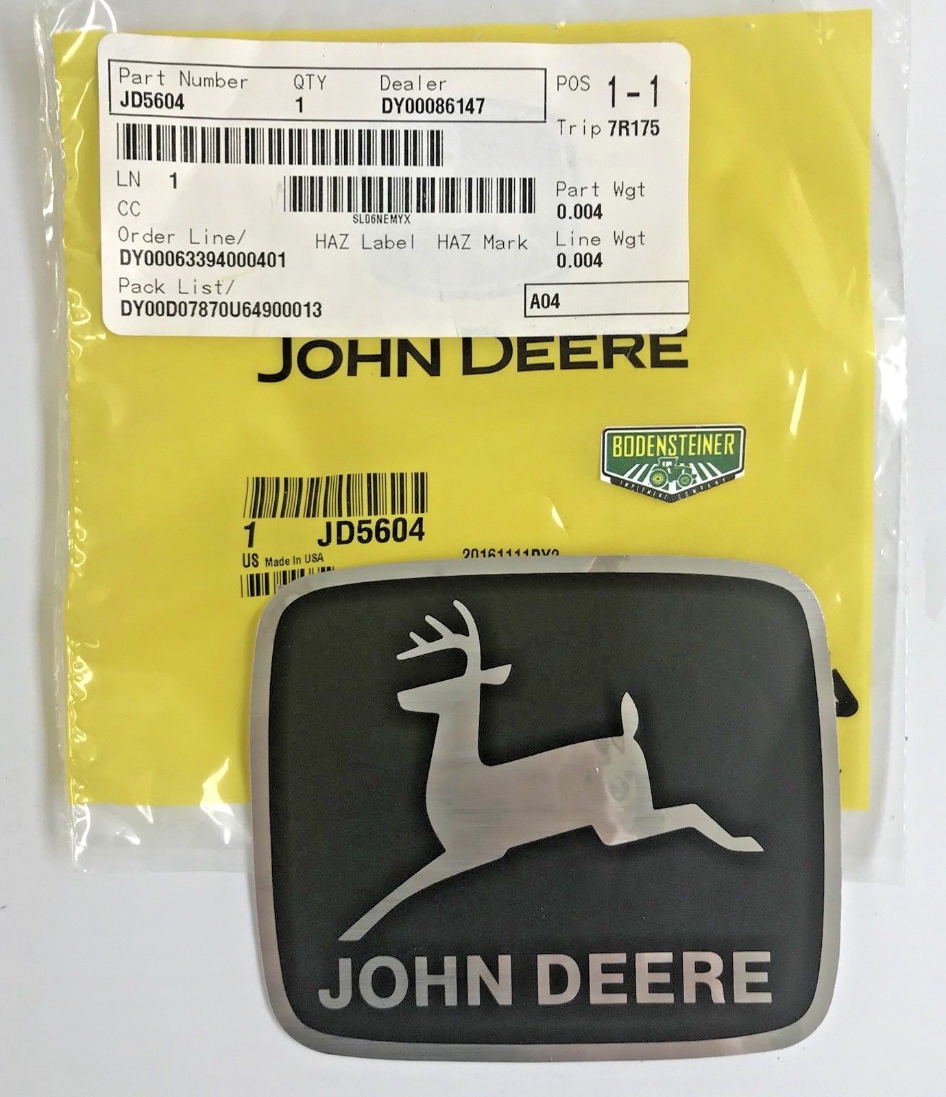JD5604 John Deere OEM Decal