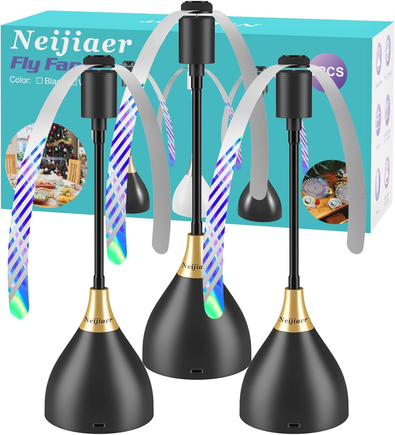 Fly Fans for Table,3 PACK Fly Repellent Fan Upgraded Keep Flies Away For Home,m