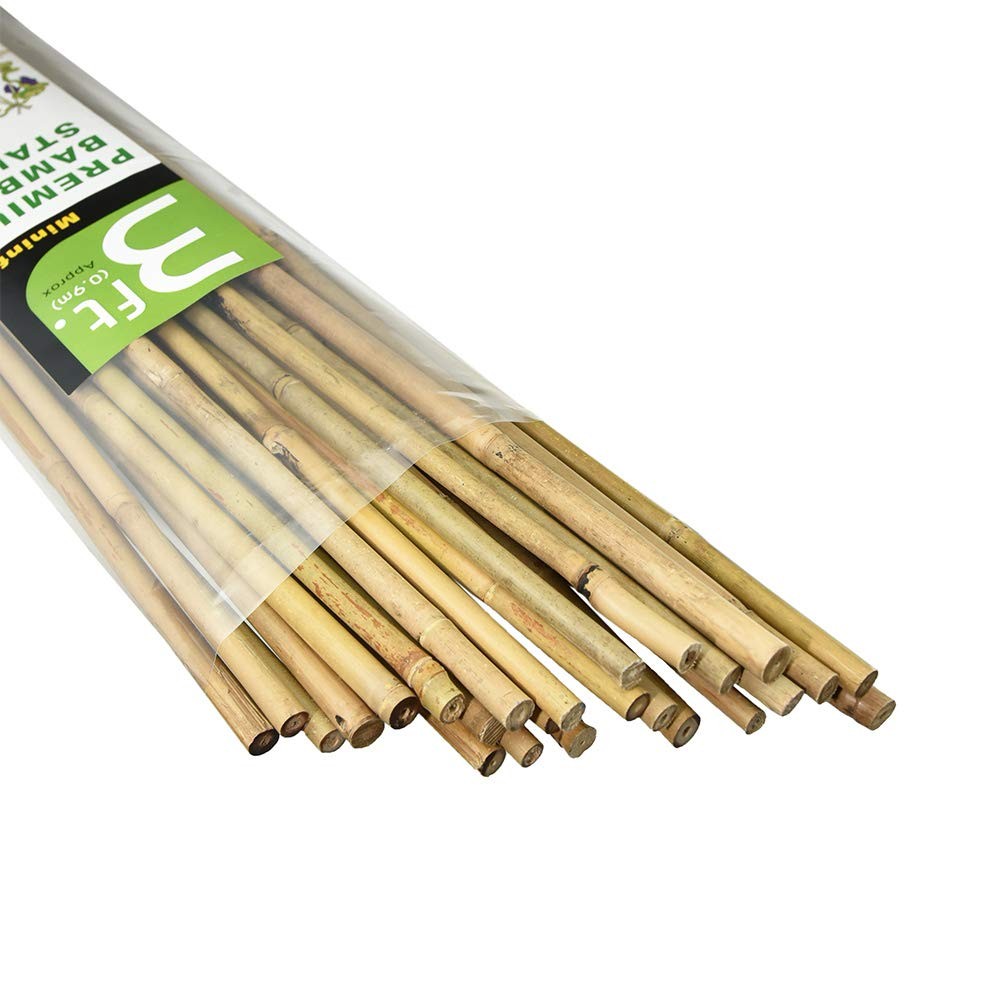 Natural Bamboo Garden Stakes 3 Feet Plant Supports Climbing Tomatoes Trees 25