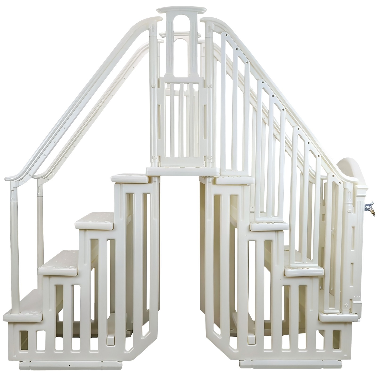 Above Ground Anti-Slip Pool Step Entry System with Gate (Choose Color)