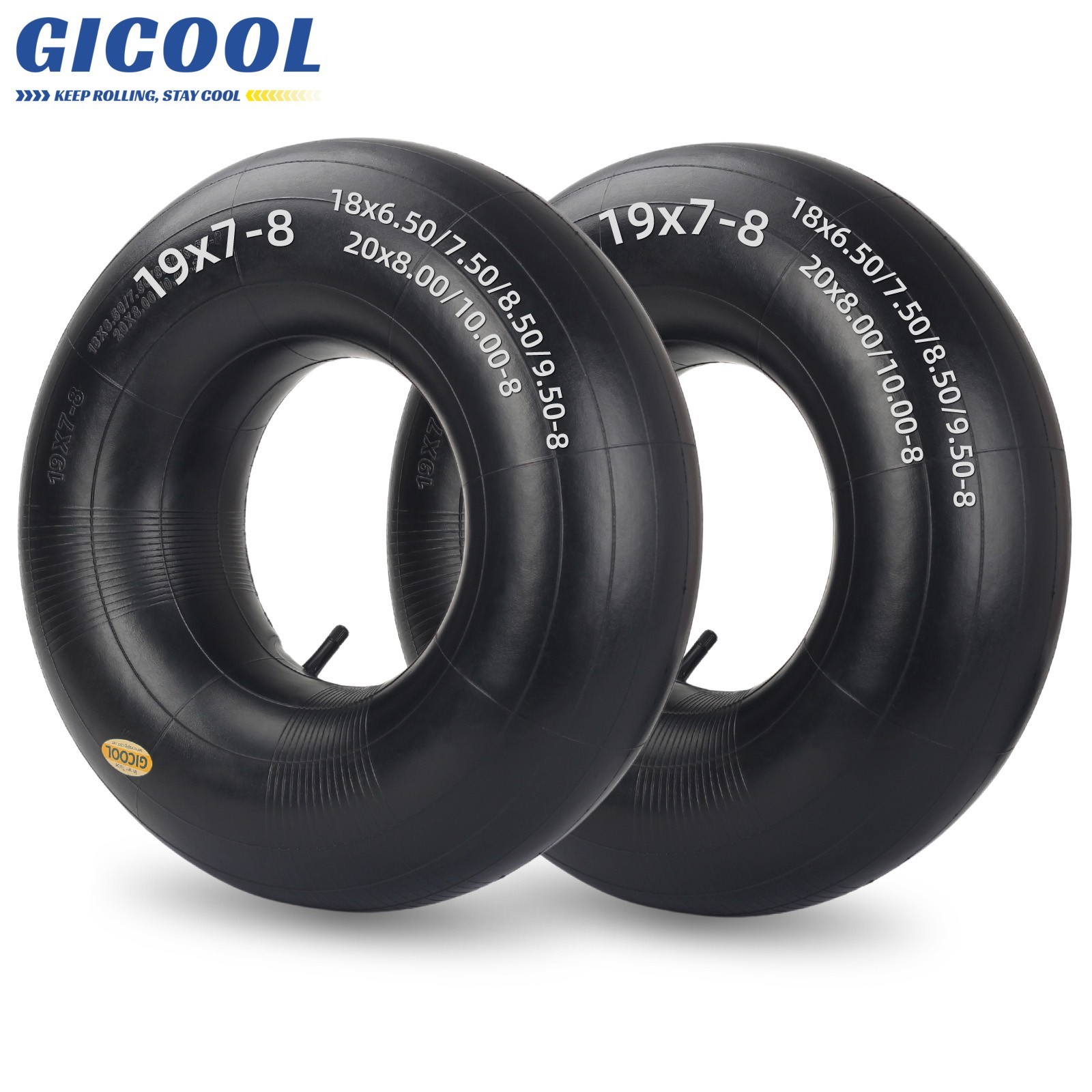 2-Pack 18 x 8.50/9.50-8 Inner Tube for Lawn Mowers Tractors Golf Carts Wagons