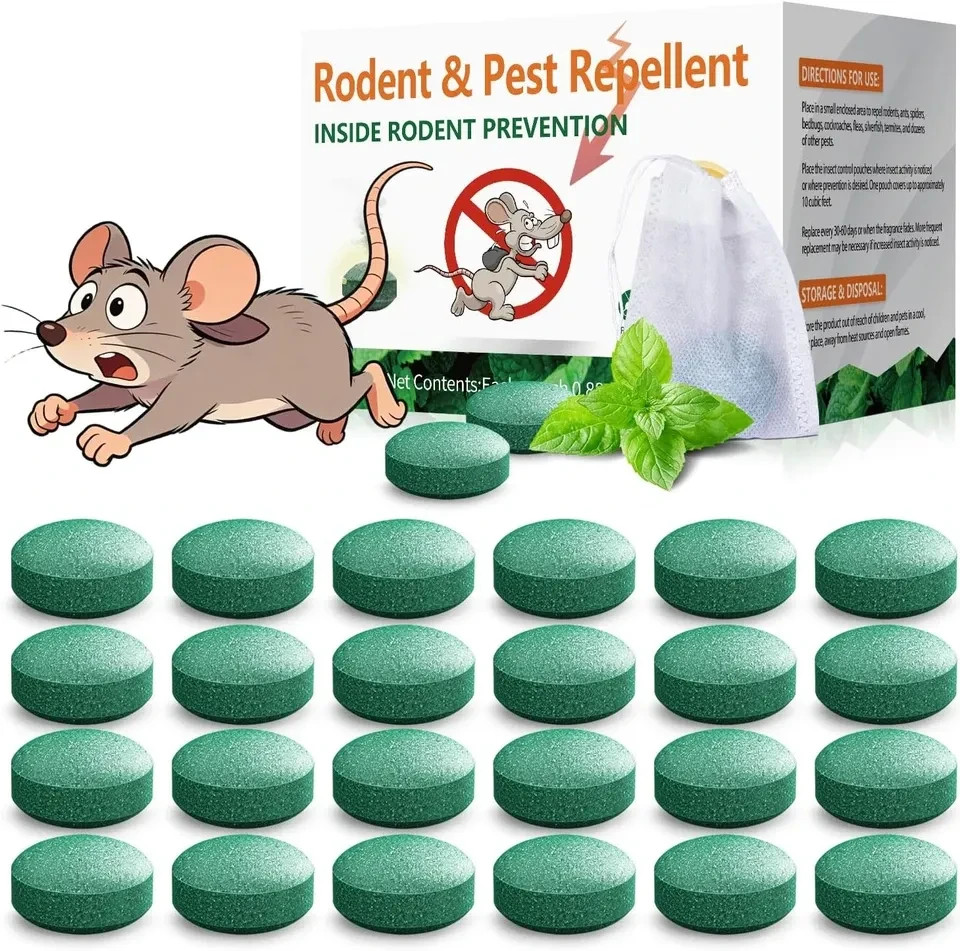 NEW 24 PCS Mouse Rodent Repellent Peppermint Oil Moth Balls for Rats, Squirrels