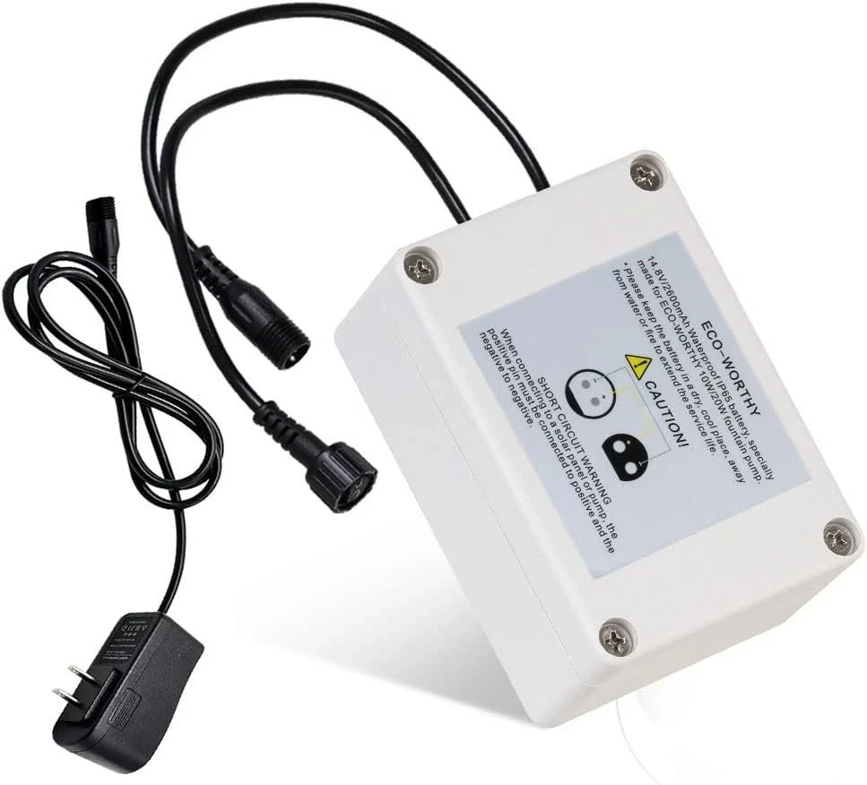 ECO-WORTH 2600mAh Battery Backup for Solar Fountain Pump, 14.8V-16.8V Battery ..