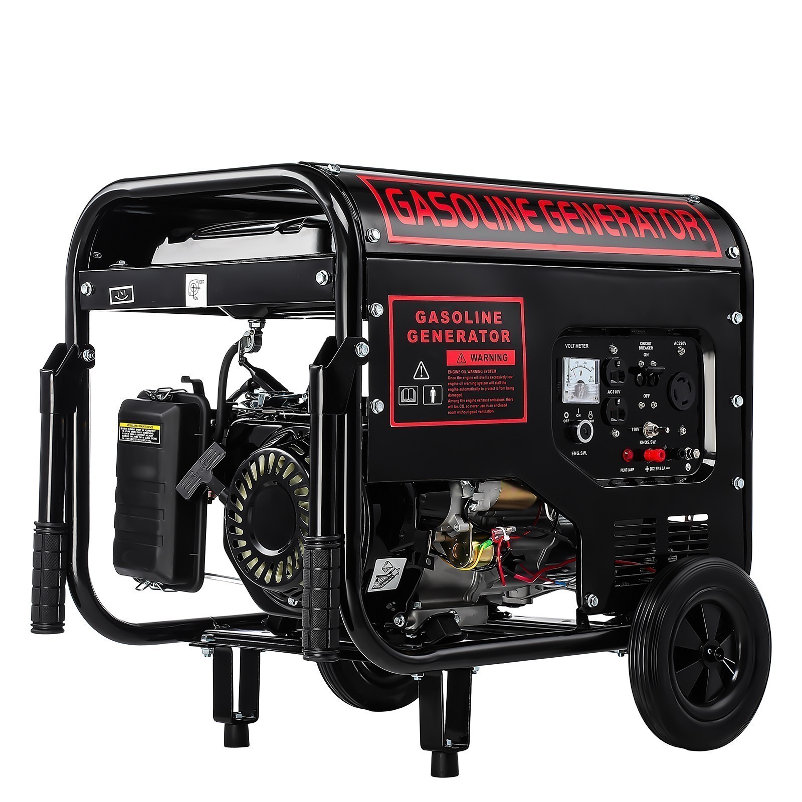 110V+220V Quiet Inverter Generator 5000W 274cc Gasoline Power Electric Start