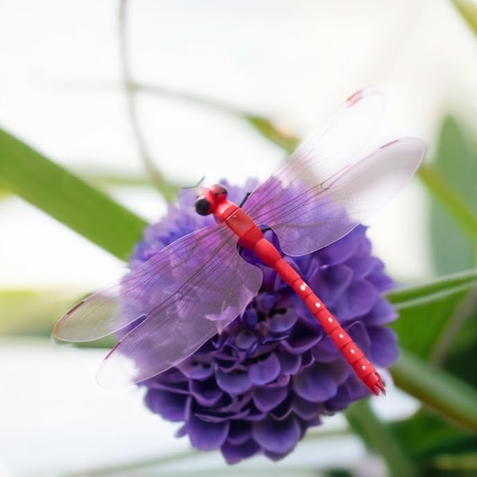 12 Pieces Dragonfly Garden Decor 3D Dragonfly Garden Stakes 4Colors Ideal