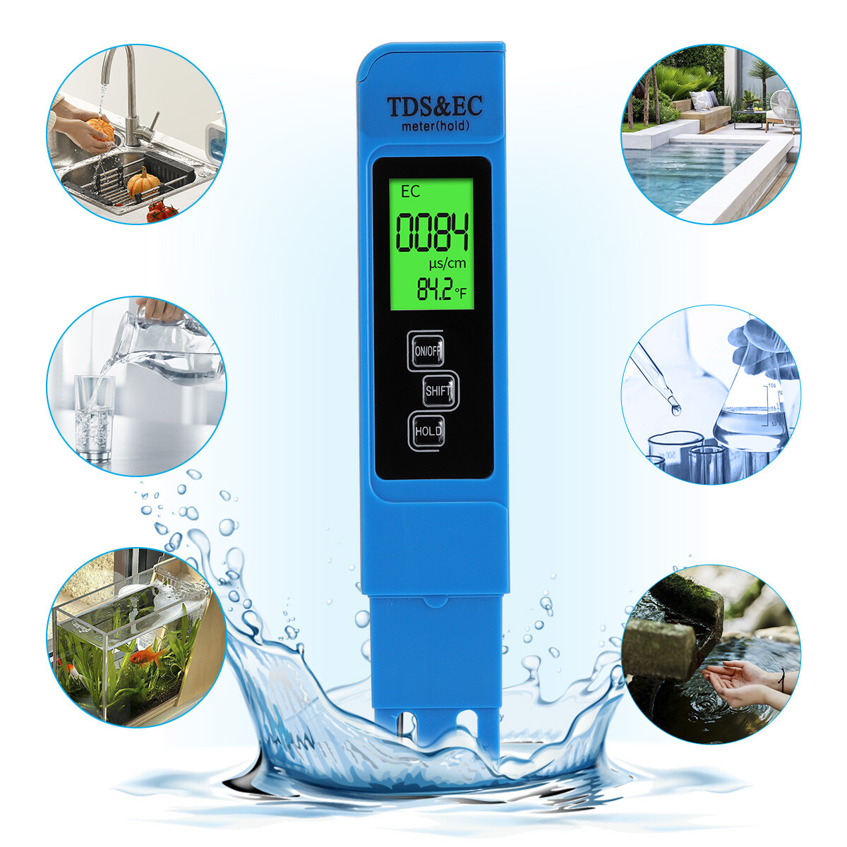 Digital TDS EC Temperature Tester Meter 0-9999ppm – Instant Water Quality Check