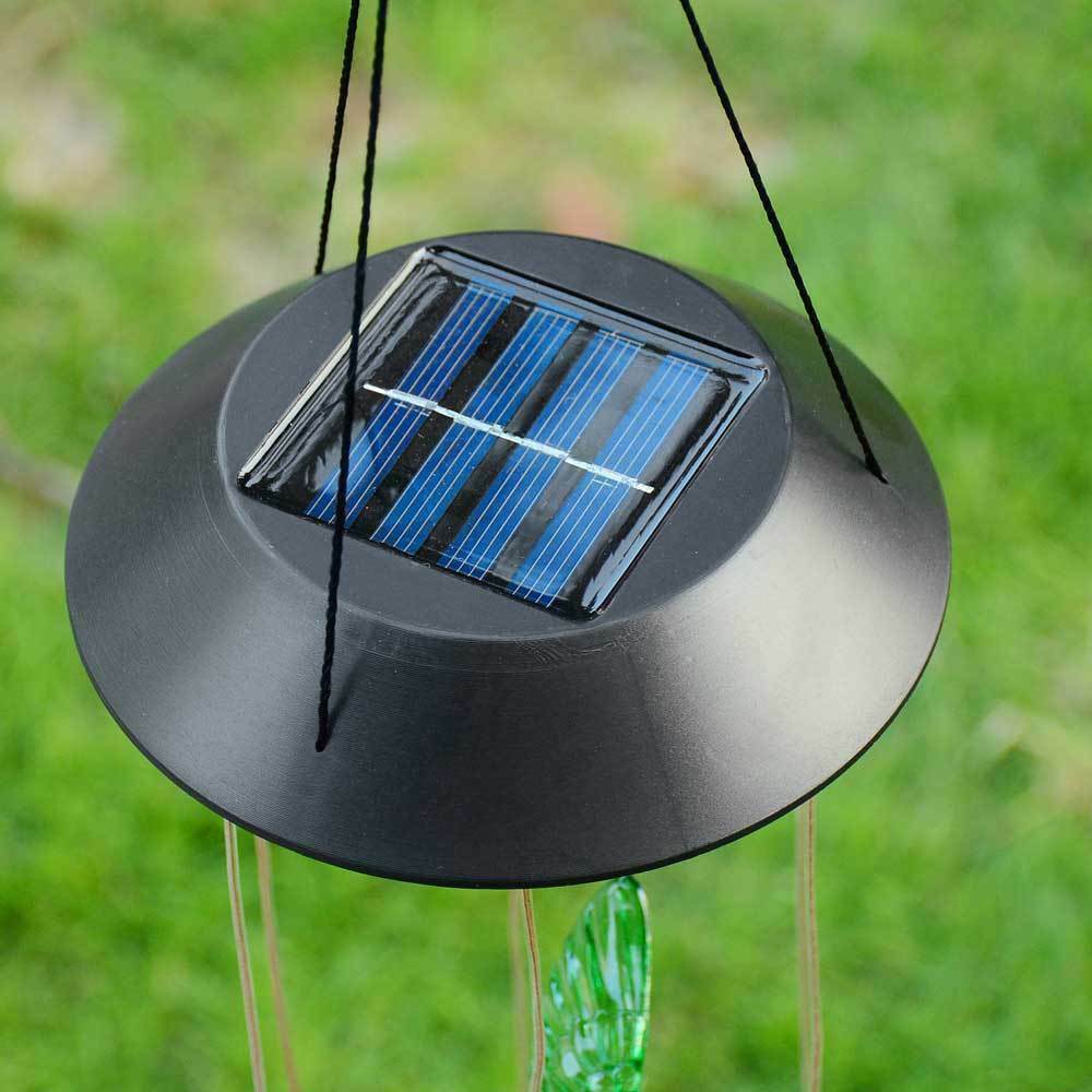 Solar Wind Chimes Lights LED Birds Color Changing Hanging Lamp Garden Home Decor
