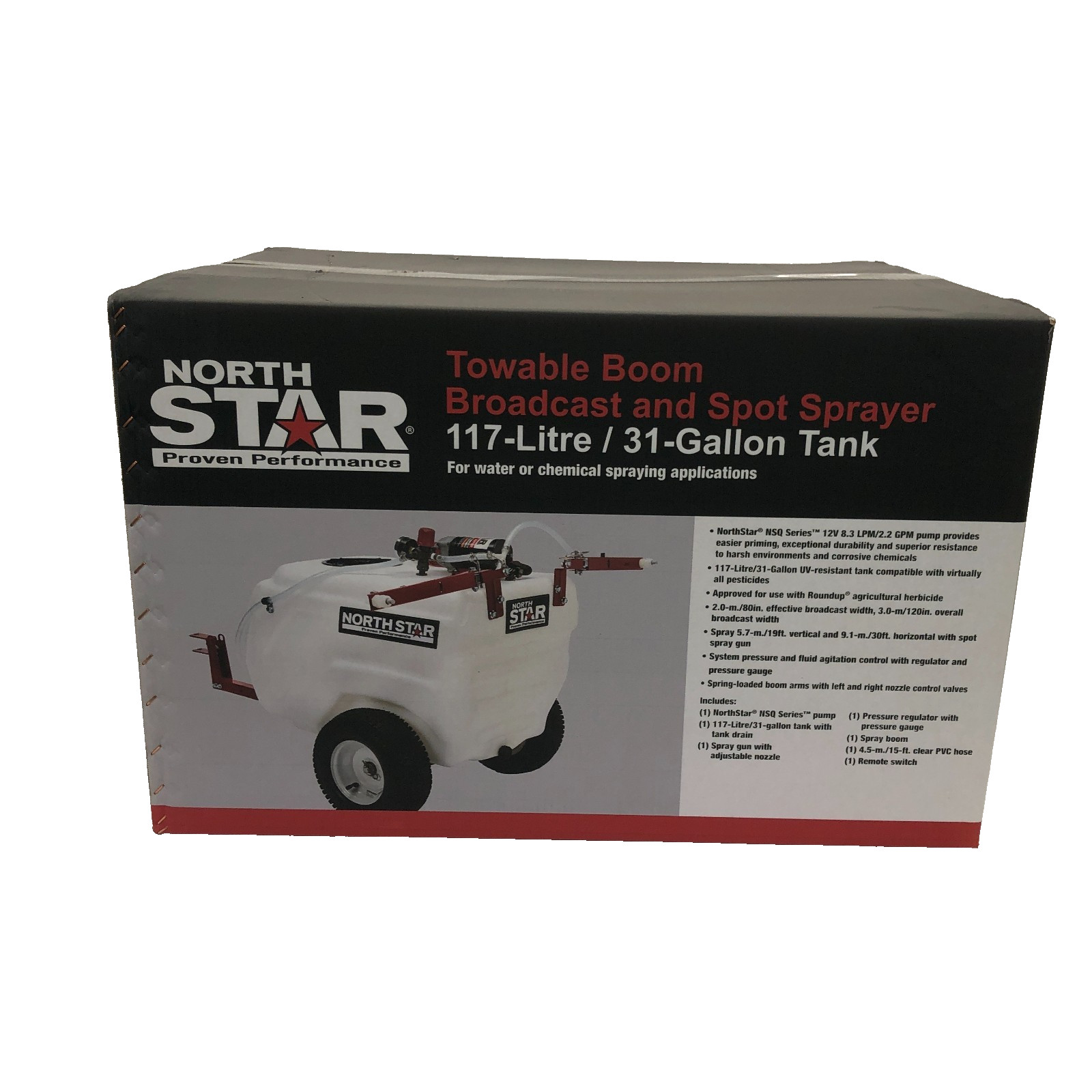 NorthStar Tow-Behind Trailer Boom Broadcast & Spot Sprayer 31 Gallon 2.2 GPM