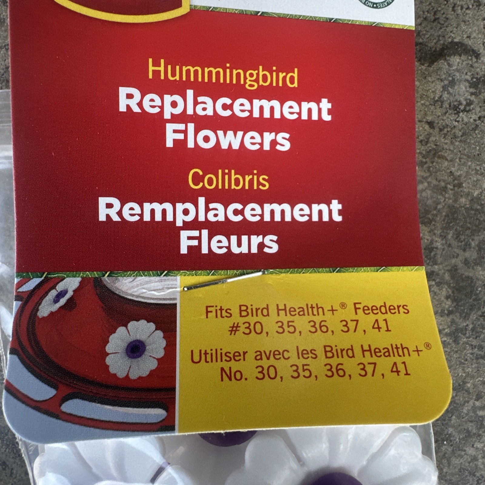 NEW More Birds Replacement Flowers for Hummingbird Feeder, White/purple – 5 Pack