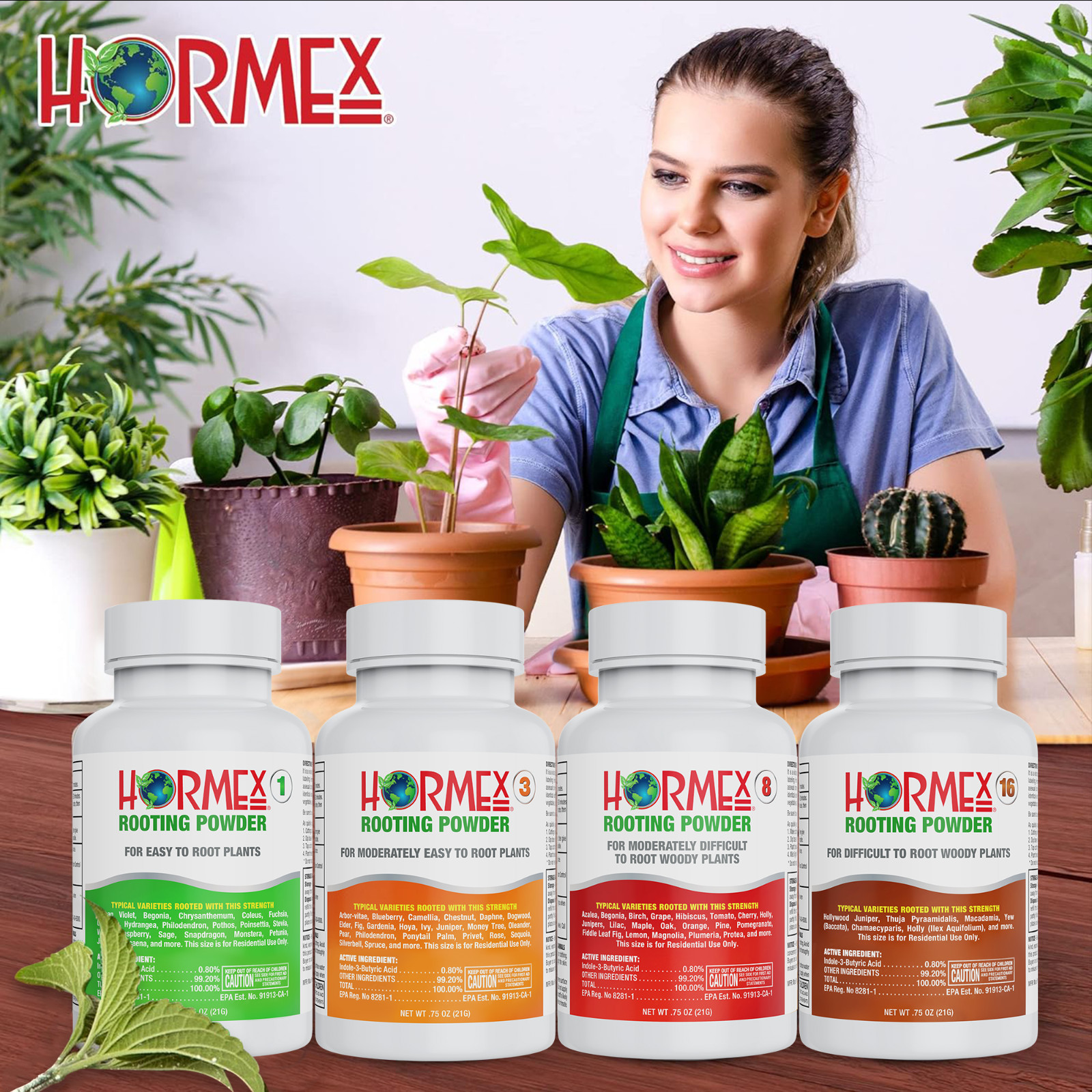 Hormex Rooting Powder #8 – for Moderately Difficult to Root Plants – 0.8% IBA