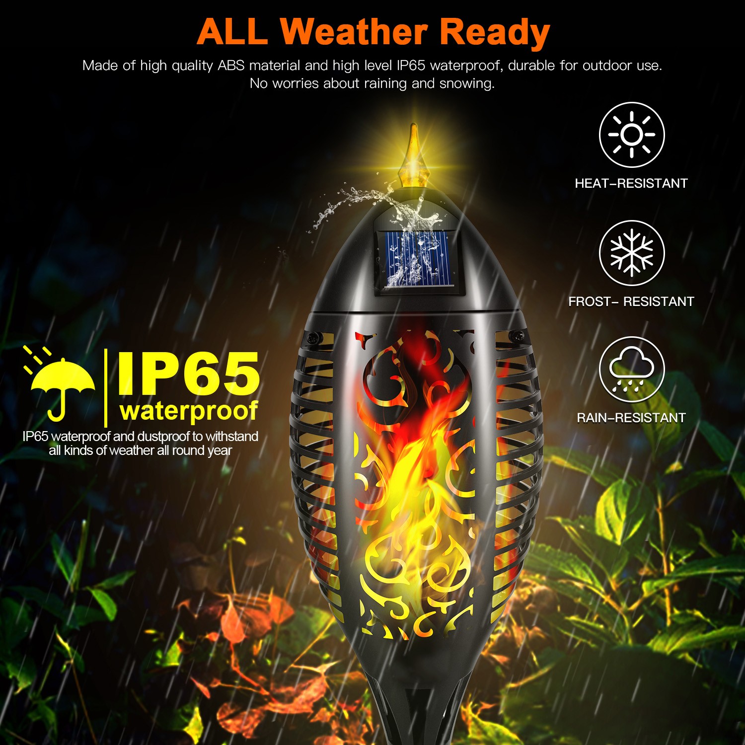 6 Pack LED Solar Flame Torch Lights Outdoor Flickering Garden Yard Pathway Lamps