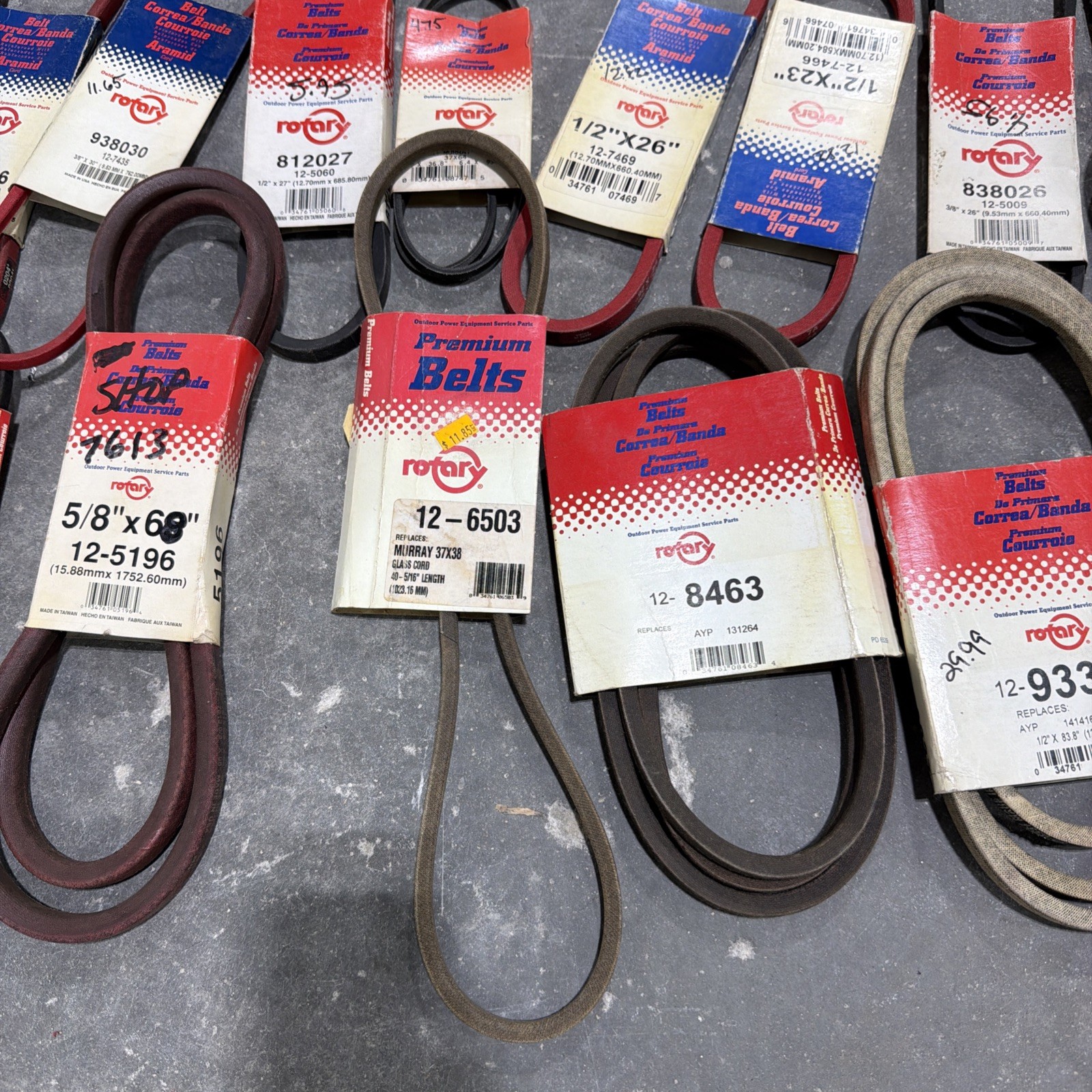 LOT OF 30 NOS New Rotary Lawn Mower Belts 1/2 Murray MTD AYP (B222)