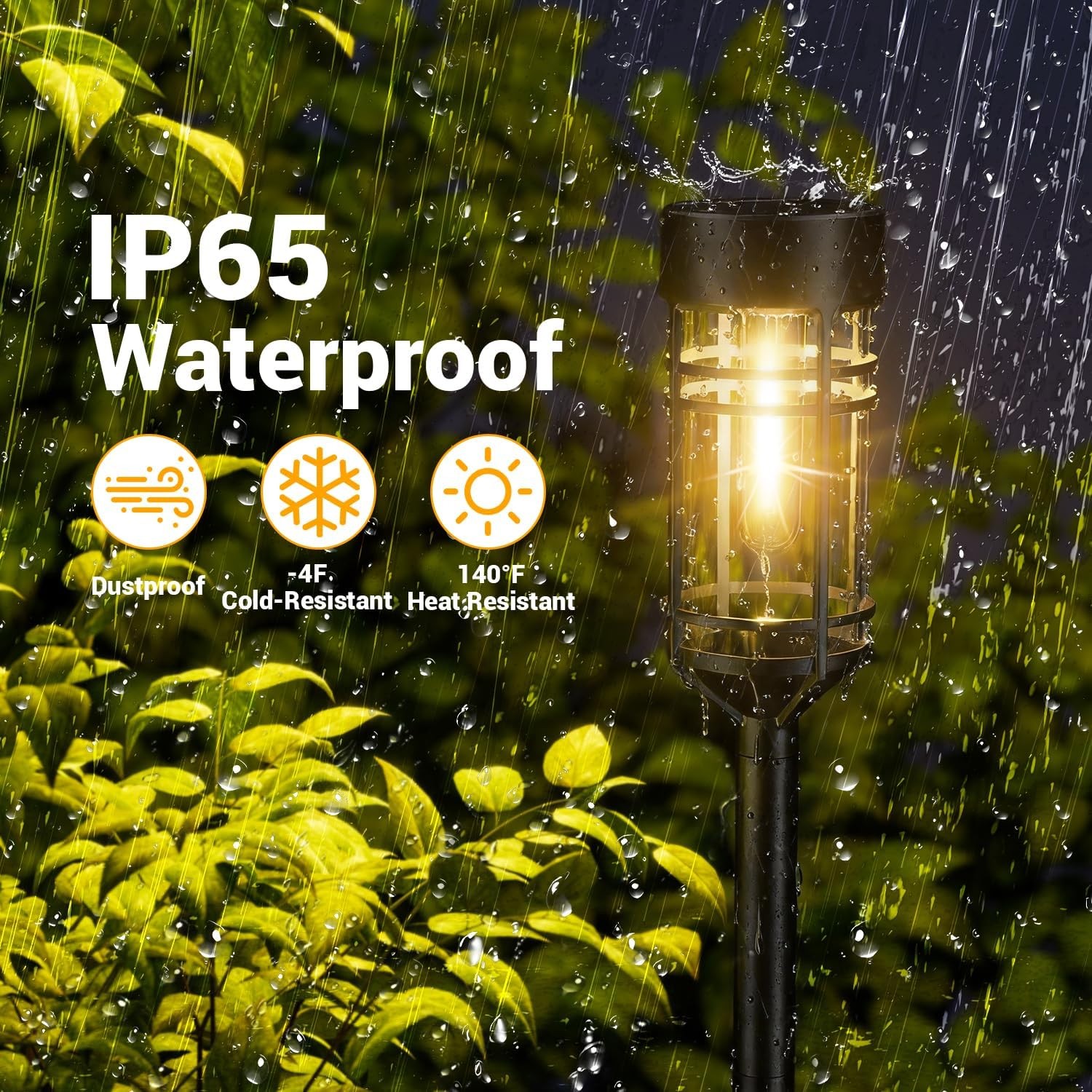 Rugged LED Solar Garden Lights IP65 Landscape Lighting for Driveway Walkway Yard
