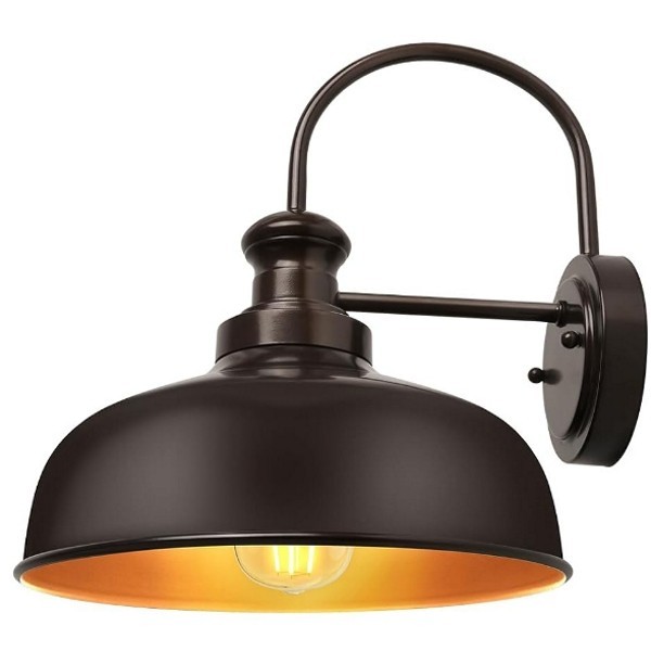 Outdoor Farmhouse Gooseneck Wide Curved Wall Sconce Barn Light Oil Rubbed Bronze