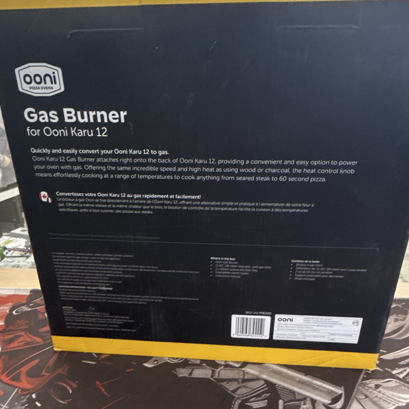 Ooni Karu 12 Gas Burner for Ooni Karu 12 Pizza Oven, Silver/Black Metal