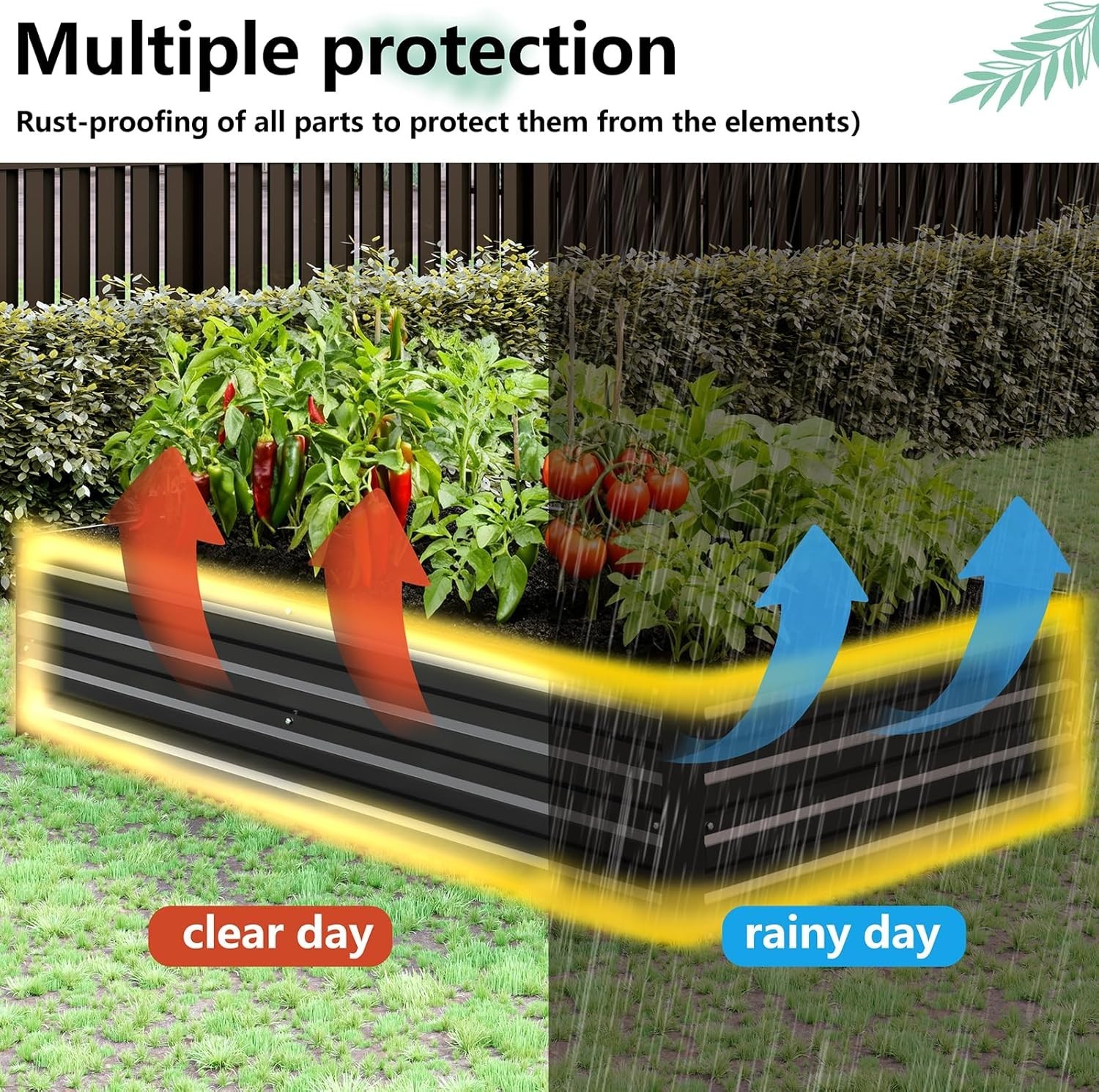 2 Pack 9x3x1FT Galvanized Raised Garden Bed Kit, Outdoor Metal Planter Box fo…