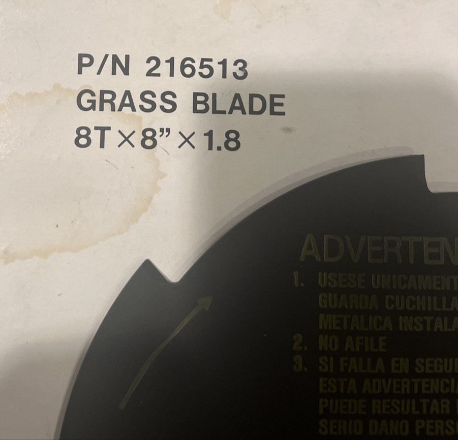 Stihl P/N 216513 Grass Blade 8Tx8″x1.8 NEW IN PACKAGE