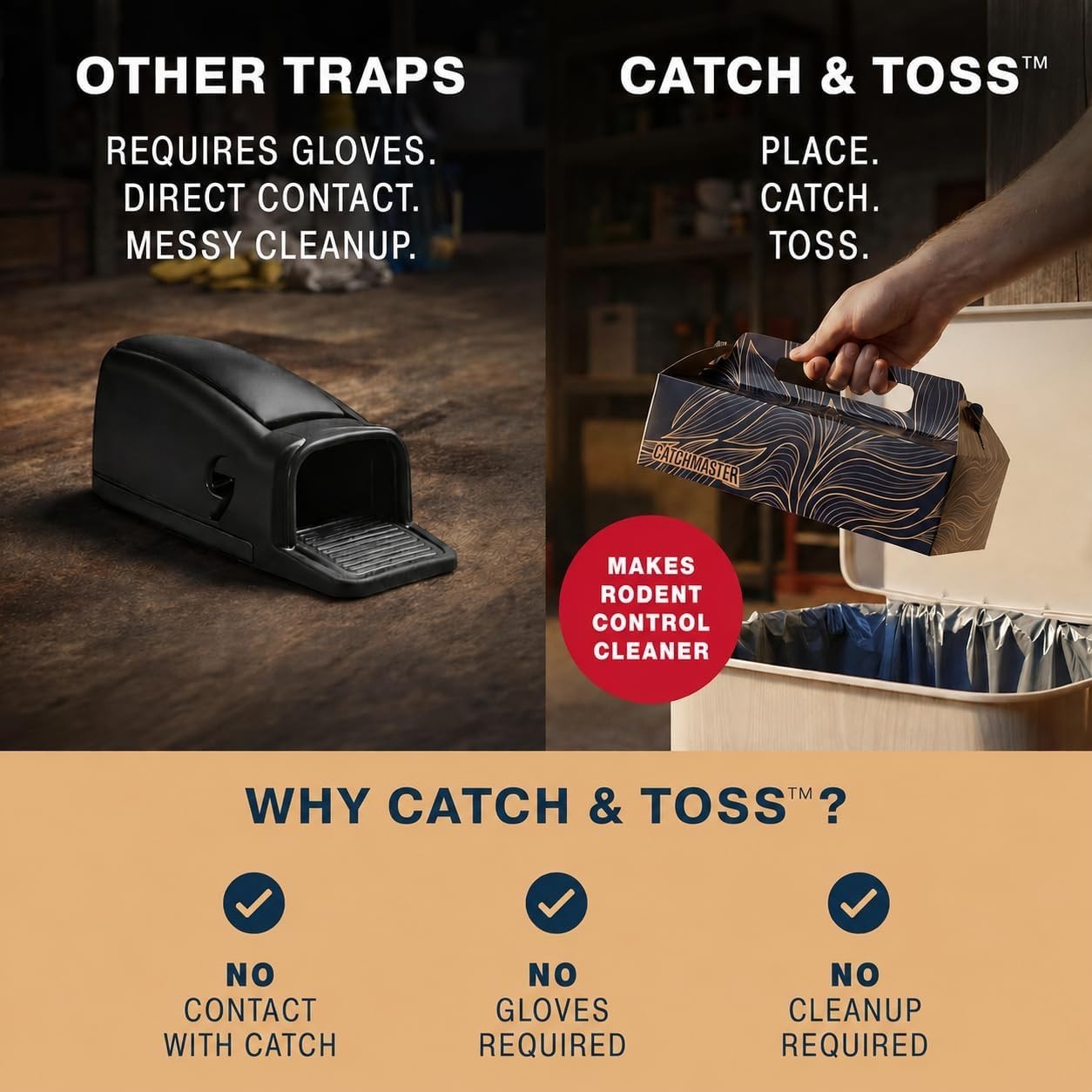 Child & Pet Safe Disposable Glue Traps – Hygienic Catch & Toss Design, 2 Count