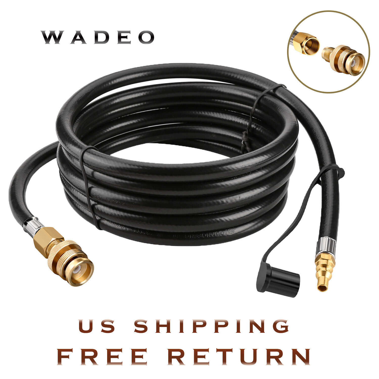 12 FT LP Propane Quick Connect Hose Gas Grill Hose for 1 LB Appliance 3/8 Female