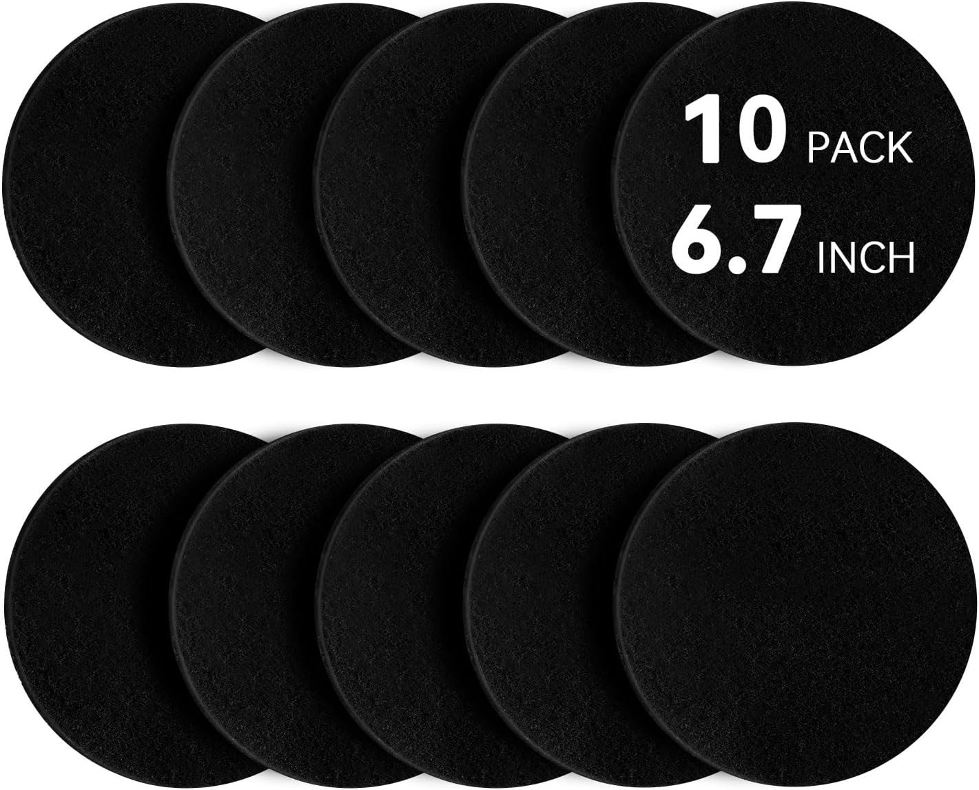 10 Pack Charcoal Filters for Compost Bucket, 6.7 Inch Odor-Absorbing Replacement