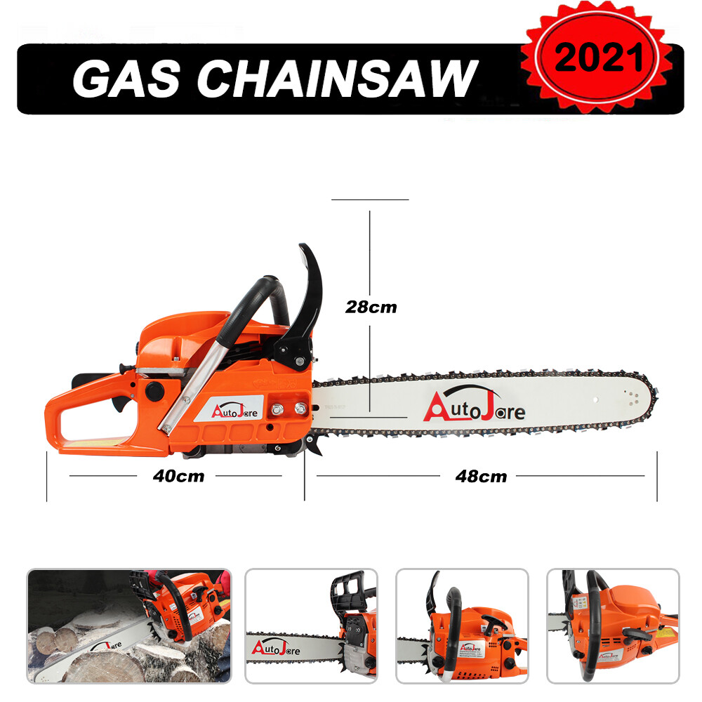 20″ 52CC Gasoline Chainsaw Cutting Wood Gas Sawing Aluminum Crankcase Chain Saw