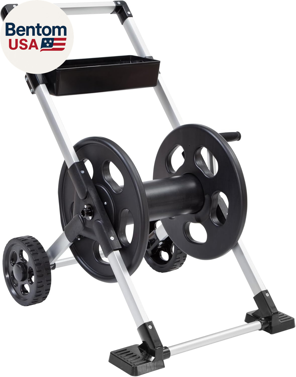 304 Explorer Two Wheel Hose Reel Cart, Aluminum, Holds 250-Feet of 5/8″ Hose, Si