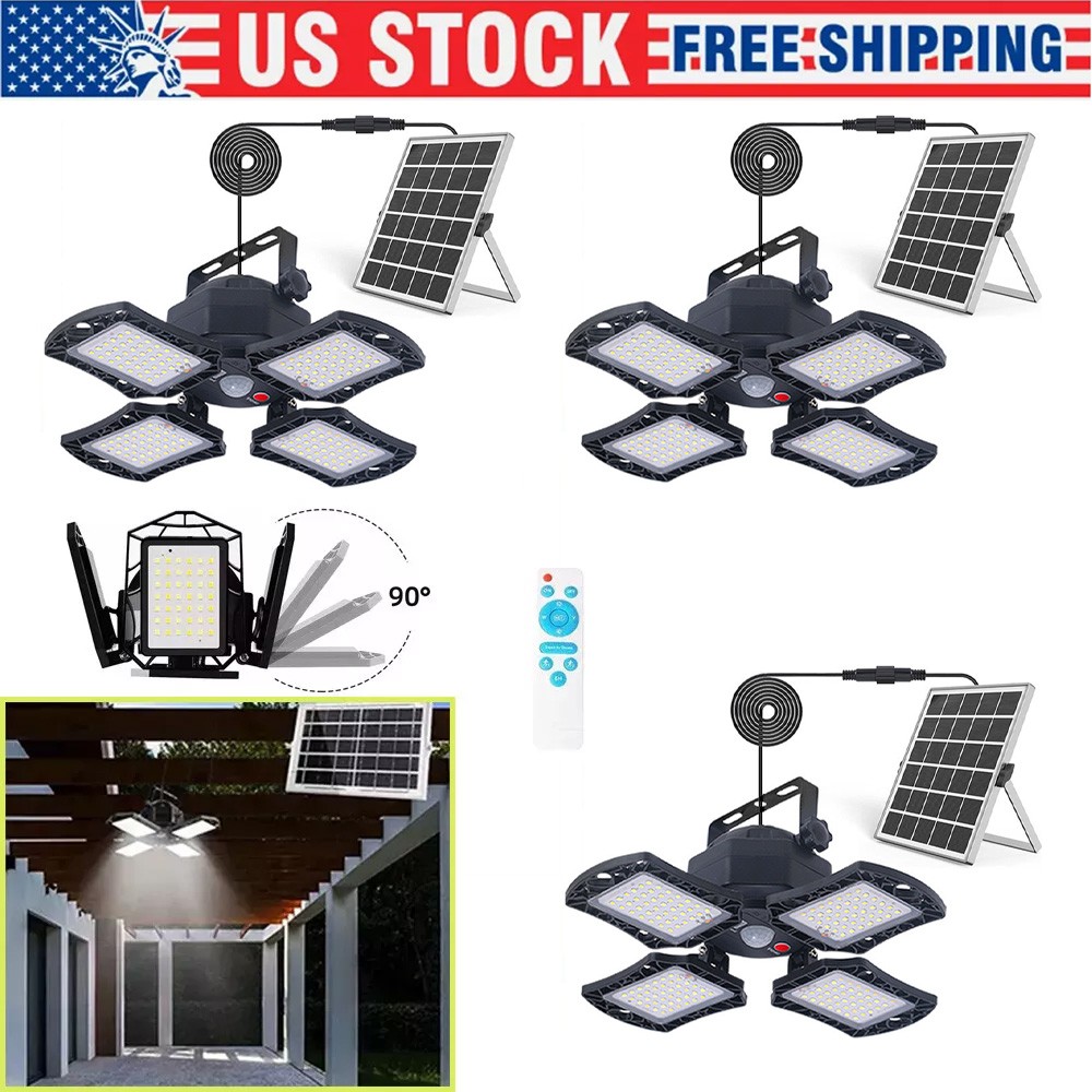 168LED Solar Pendant Light Outdoor Indoor Solar Powered Motion Sensor Shed Light
