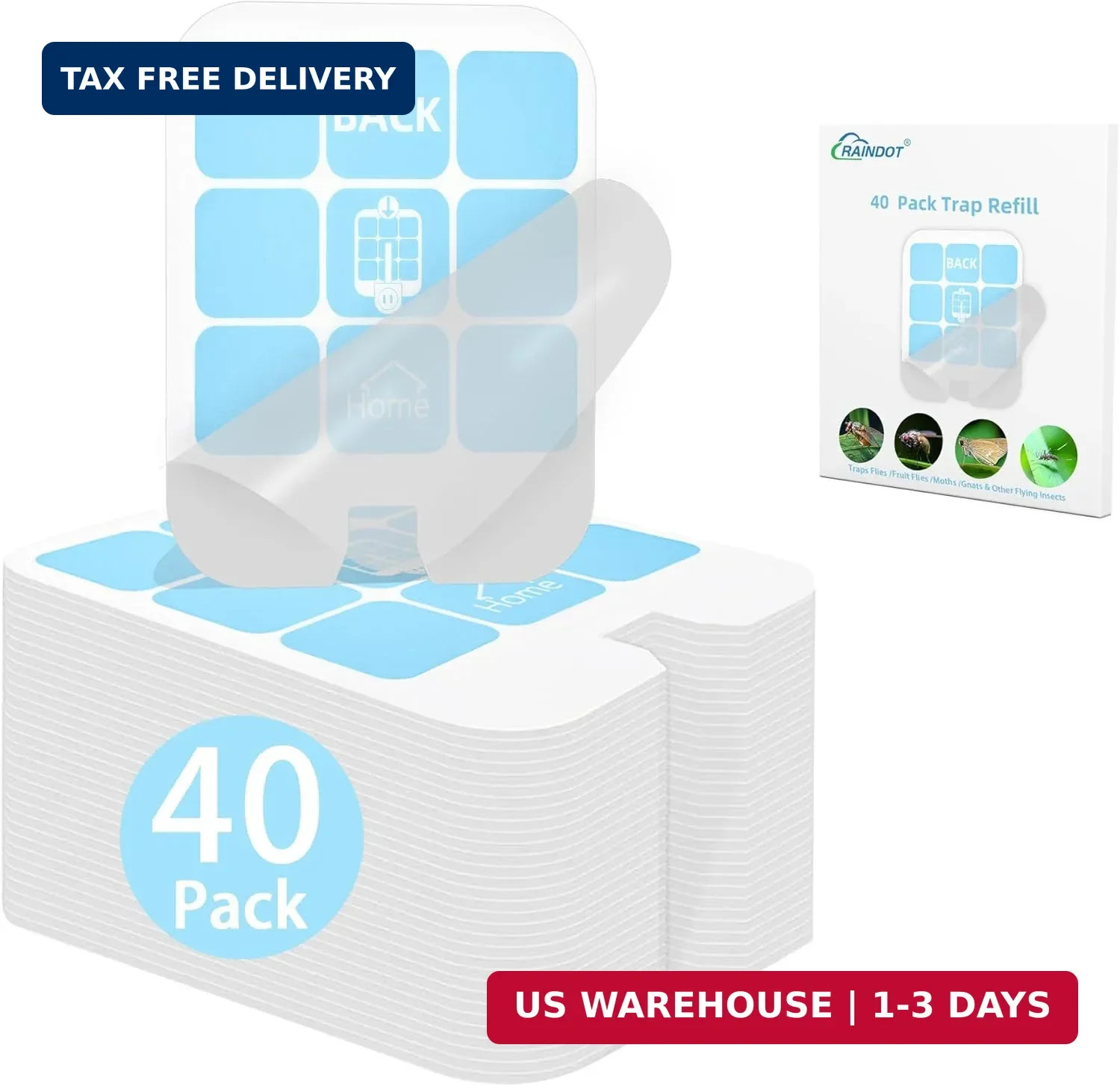 40 Pack Fly Trap Refill Compatilble with Safer Home Fly Trap Refill Flying Insec