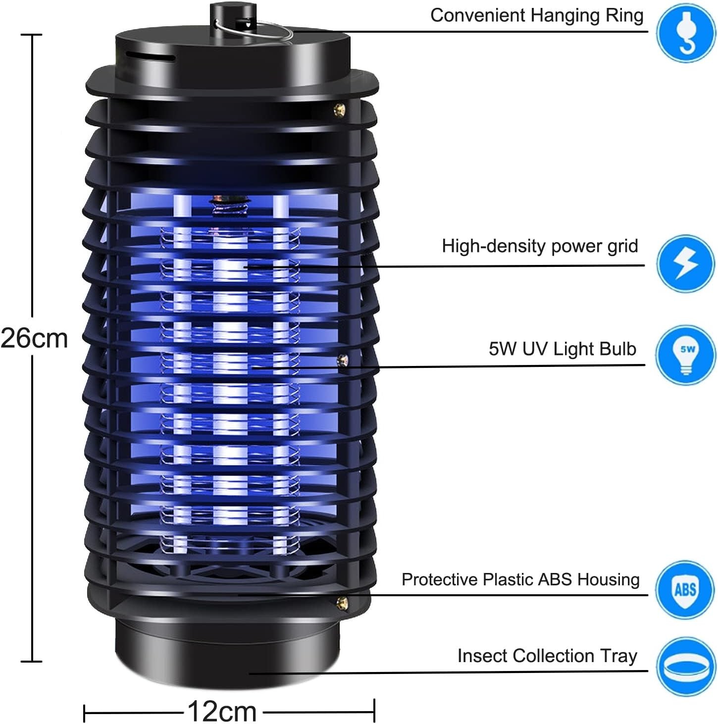 2 Pack Mosquito Fly Bug Insect Zapper Killer Indoor Outdoor Electronic Trap Lamp