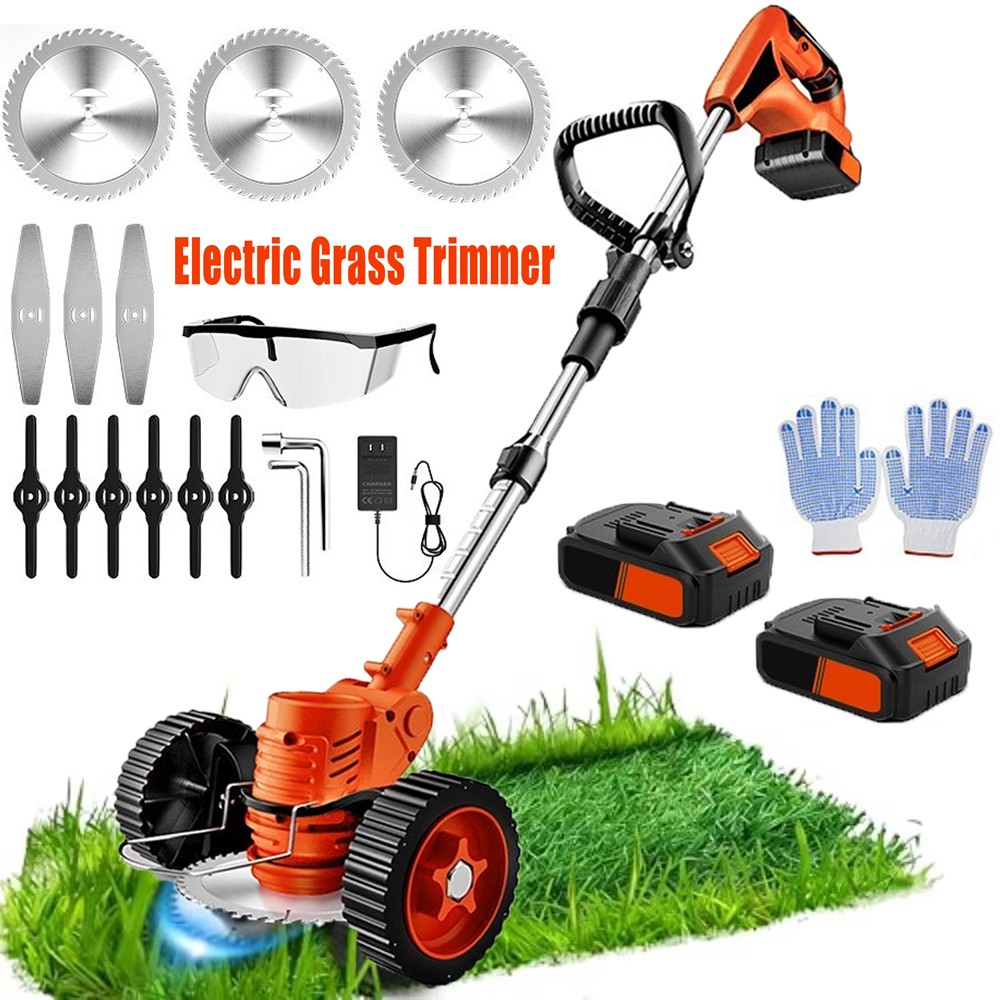 Cordless Weed Eater Electric Brush Cutter Lawn Edger Grass String Trimmer 21V