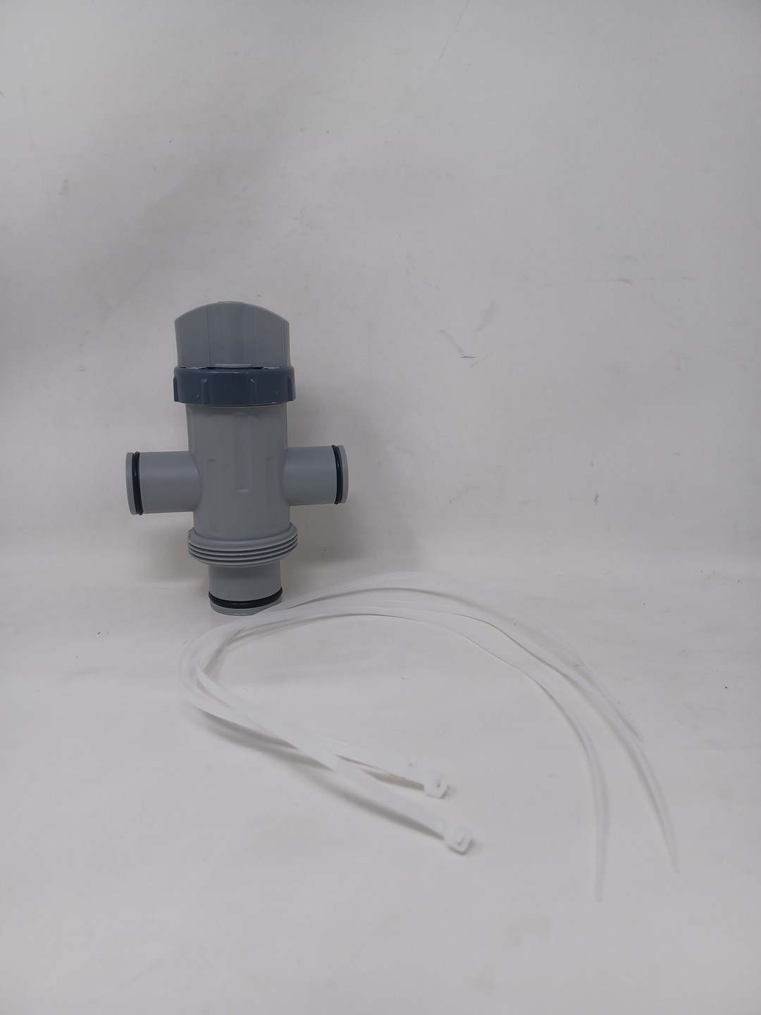 1 Dual Split Hose Plunger Valve with 3 Zip Ties for Intex Pool Hoses