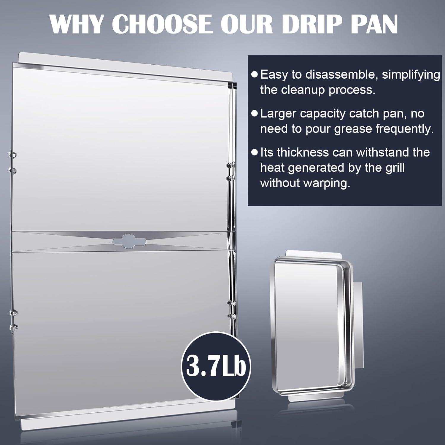 24”-30”Grease Tray w/ Catch Drip Pan Replacement for Nexgrill Dyna-Glo Kenmore