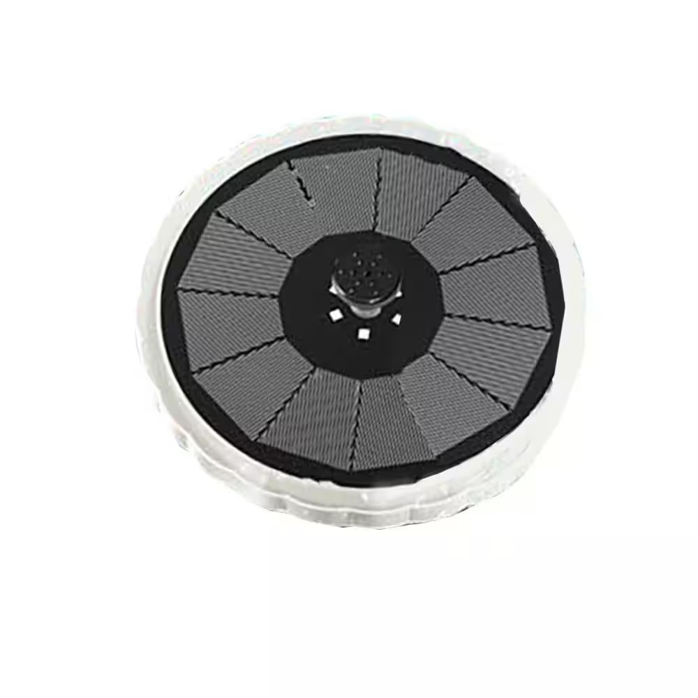 Black Solar Bird Bath Fountain with 7.87In Plastic Design, LED Color Lights, 7 N