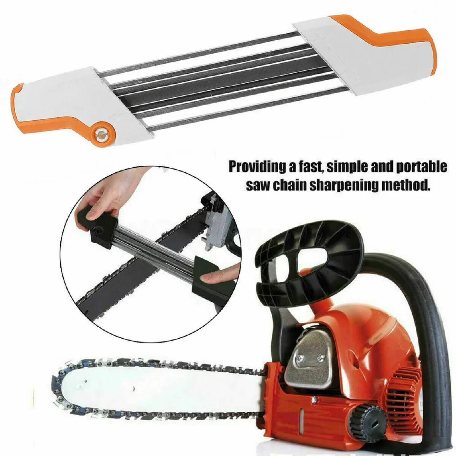 2 IN 1 Chainsaw Teeth Quick Sharpener File For STIHL .325″ 4.8mm Chain Garden