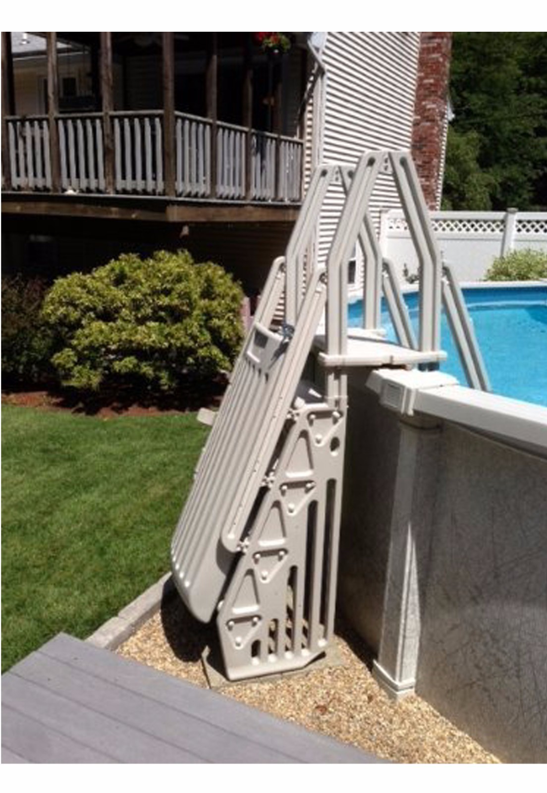 VinylWorks AF-T Above Ground Swimming Pool Step & Ladder Entry System – Taupe