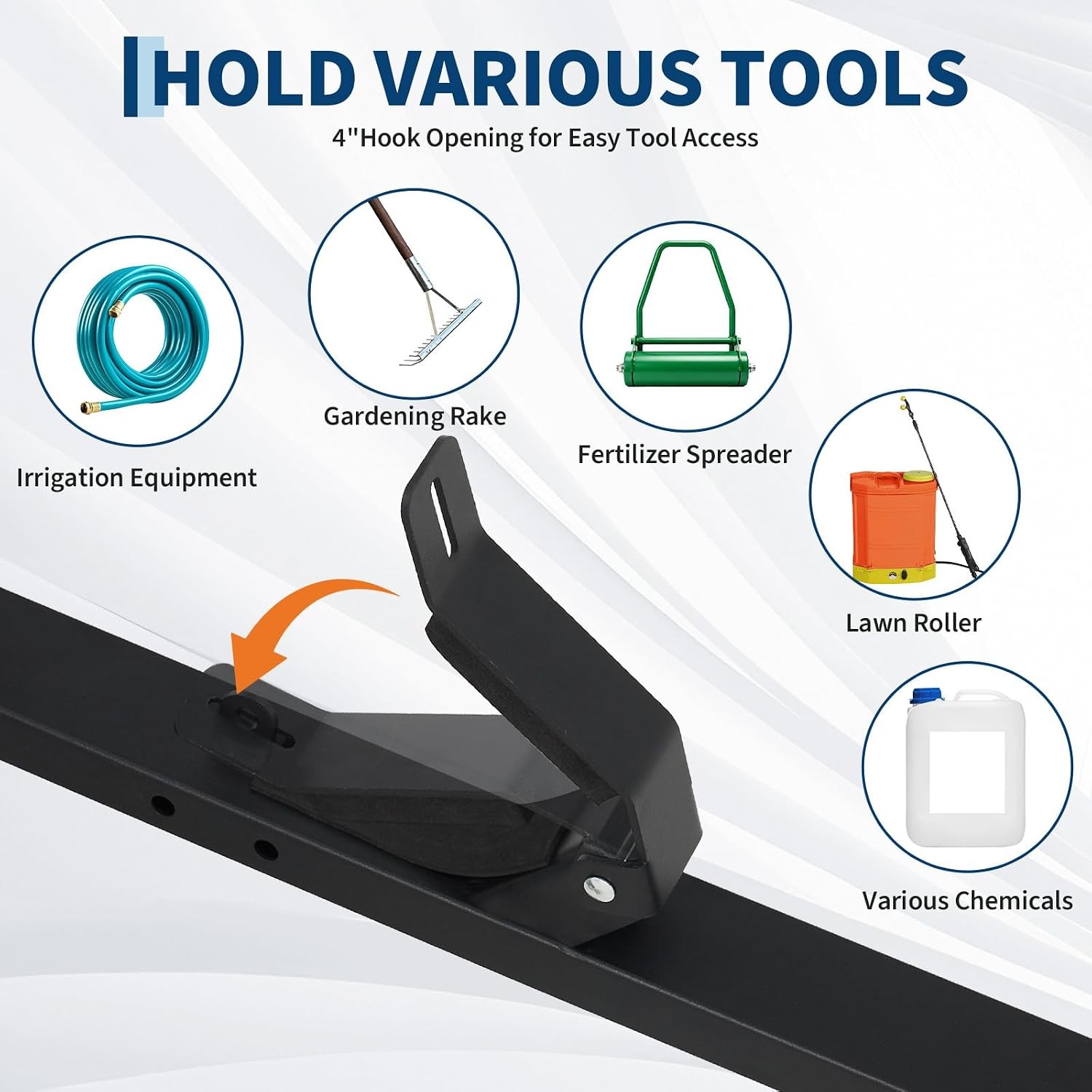 Lockable 3-Place weed-eater Edge Trimmer Rack Holder for OPEN Landscape Trailer