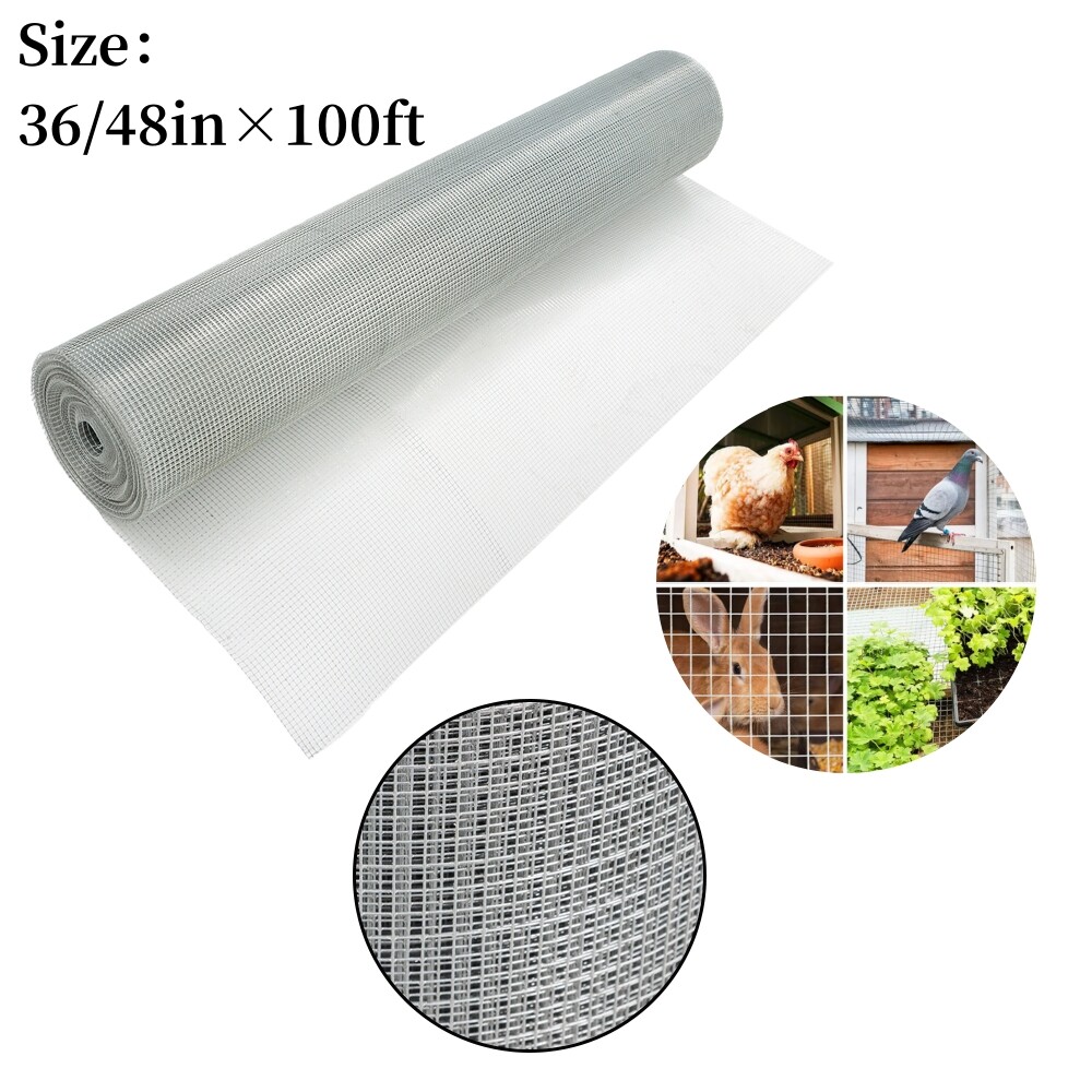 36/48″×100′ Hardware Cloth 1/4In Galvanized Chicken Wire Fence Welded Mesh Roll