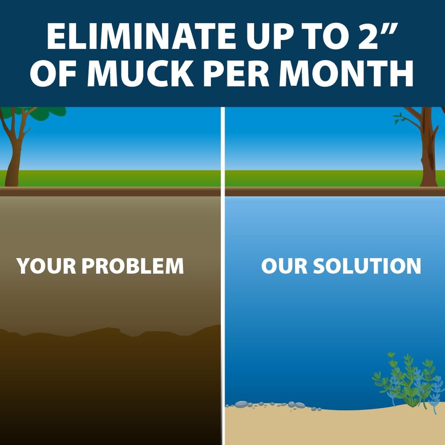 Airmax MuckAway Natural Pond Muck Remover – Safely Clears Muck and Sludge fro…