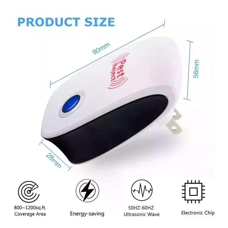 Ultrasonic Pest Insect Rodent Repeller Electronic Plug-In Mice Rat Cockroach Bug