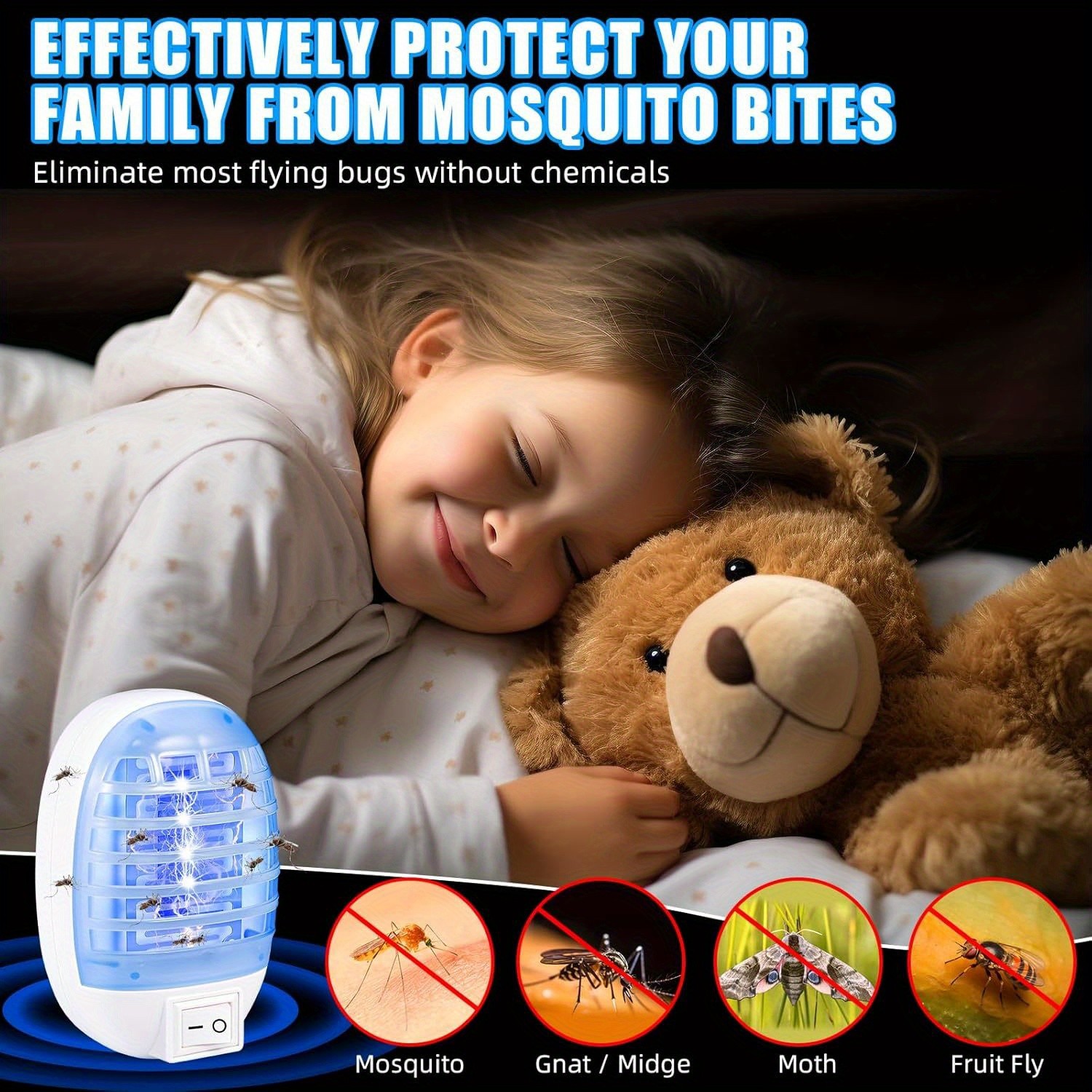 6 Pack Mini Plug In Bug Zapper Indoor Flying Trap Indoor For Bedroom, Kitchen