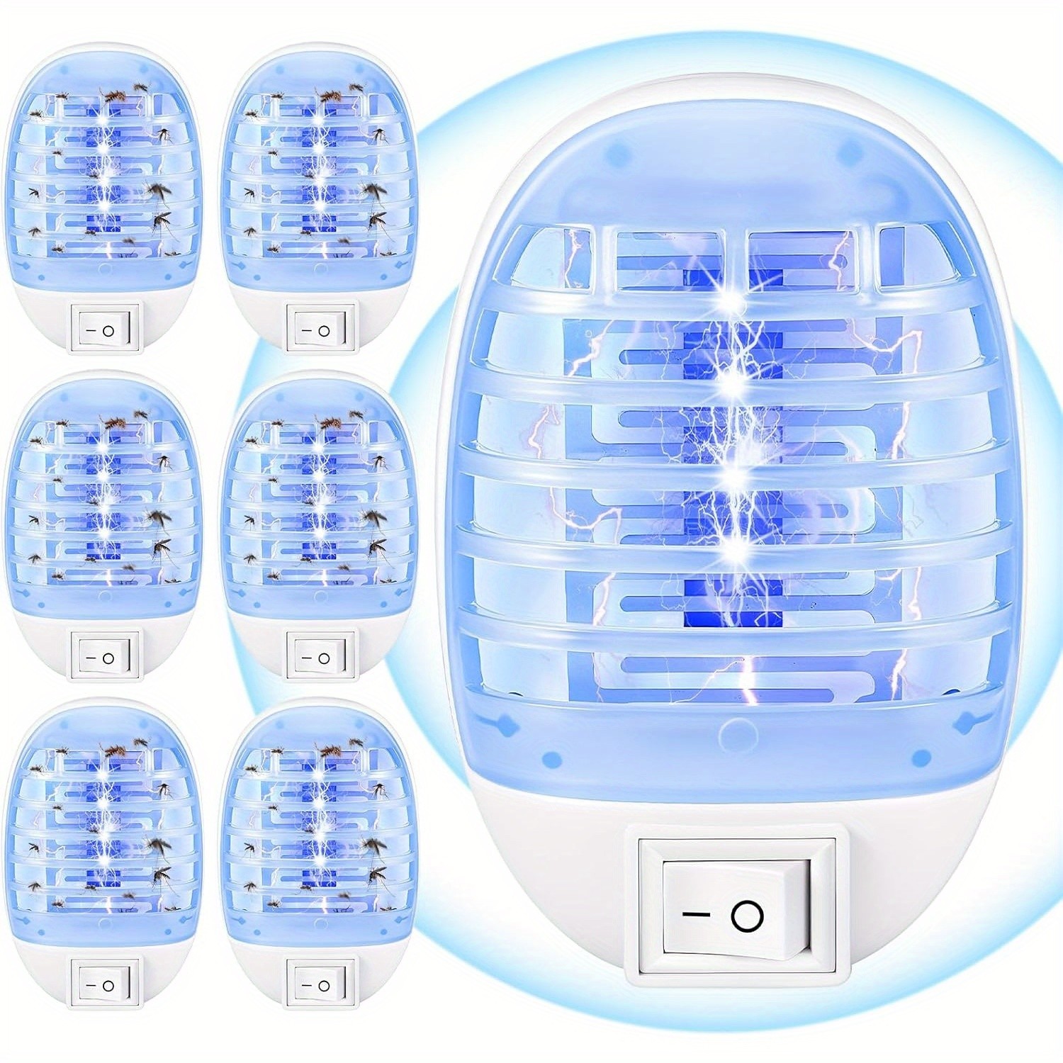 6 Pack Mini Plug In Bug Zapper Indoor Flying Trap Indoor For Bedroom, Kitchen