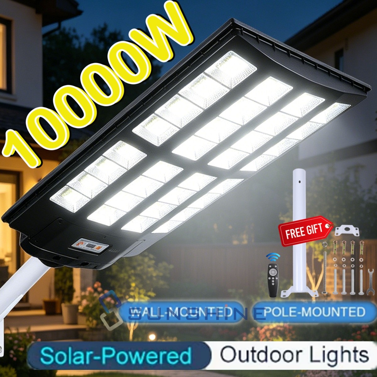Solar Light Outdoor Dusk To Dawn Commercial Large High Powered Solar Street Lamp