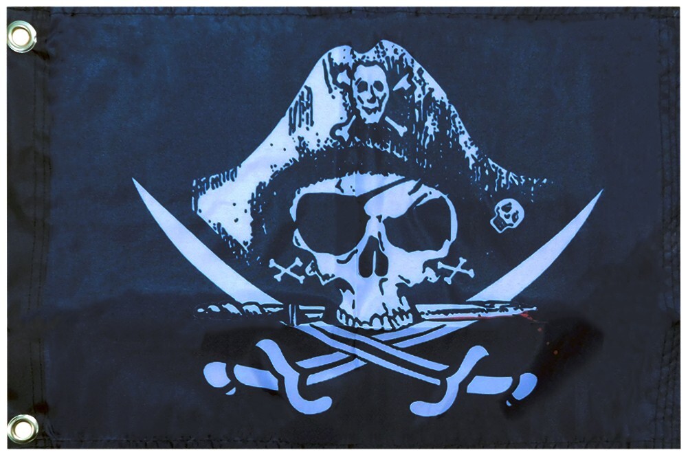12×18 Pirate Deadman’s Chest 12″x18″ 100D Woven Poly Nylon Boat Flag Grommets
