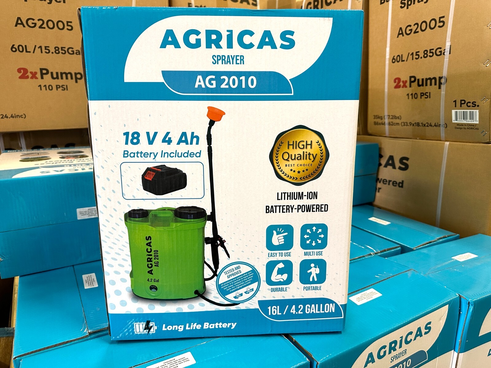 AGRICAS AG2010 Battery-powered sprayer 4.2 Gal ,Ultra Light, lithium Ion Battery